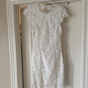 Lulu's White Floral Lace Mini Dress